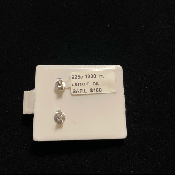 Sterling silver 925 Cabachon Garnet earrings - Picture 8 of 10